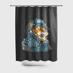 Шторка для душа Крутой тигр cool tiger, цвет: 3D-принт