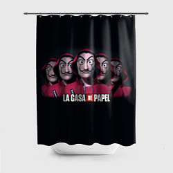 Шторка для душа LA CASA DE PAPEL BELLA CIAO БУМАЖНЫЙ ДОМ, цвет: 3D-принт