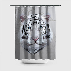 Шторка для душа Снежный нежный тигр, цвет: 3D-принт