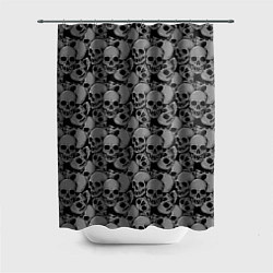 Шторка для душа Gray skulls, цвет: 3D-принт