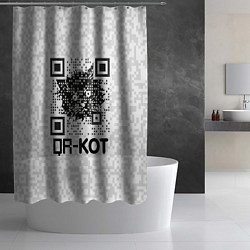 Шторка для душа QR код котик, цвет: 3D-принт — фото 2