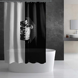 Шторка для душа Боец ММА чёрно-белое, цвет: 3D-принт — фото 2