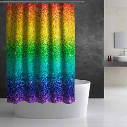 Шторка для душа Блестки радуга, цвет: 3D-принт — фото 2