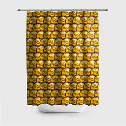 Шторка для душа Золотые Биткоины Golden Bitcoins, цвет: 3D-принт
