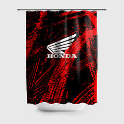 Шторка для душа Honda следы от шин, цвет: 3D-принт