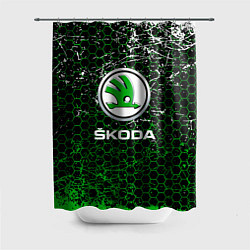 Шторка для душа Skoda: Соты, цвет: 3D-принт