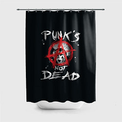 Шторка для душа Punks Not Dead Анархия, цвет: 3D-принт