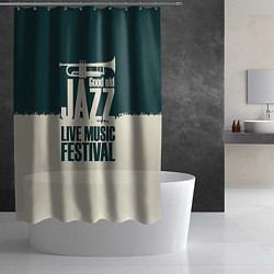 Шторка для душа Джаз Живая Музыка, цвет: 3D-принт — фото 2
