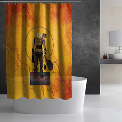 Шторка для душа Командо с гитарой, цвет: 3D-принт — фото 2