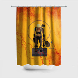 Шторка для душа Командо с гитарой, цвет: 3D-принт