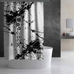 Шторка для душа Токийские мстители Tokyo Revengers logo краска, цвет: 3D-принт — фото 2