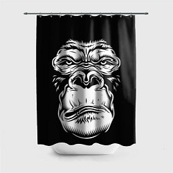 Шторка для душа Морда гориллы, цвет: 3D-принт