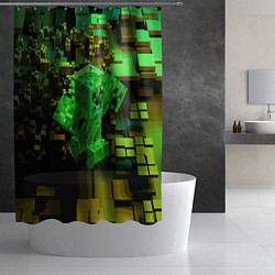 Шторка для душа Minecraft Creeper Mob, цвет: 3D-принт — фото 2