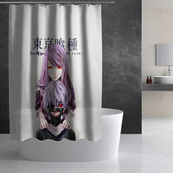 Шторка для душа Канеки и Ризе Tokyo ghoul, цвет: 3D-принт — фото 2