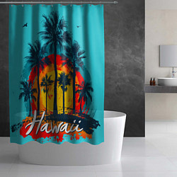 Шторка для душа Hawaii Солнце, Пальмы, цвет: 3D-принт — фото 2