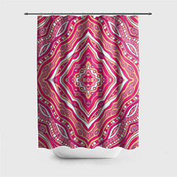 Шторка для душа Абстракция Узор розового цвета, цвет: 3D-принт