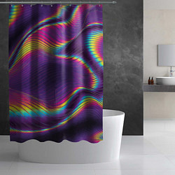Шторка для душа Neon fashion pattern Wave, цвет: 3D-принт — фото 2