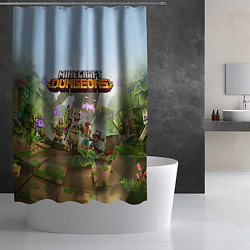 Шторка для душа Minecraft Dungeons Heroes Video game, цвет: 3D-принт — фото 2