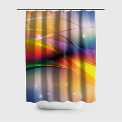Шторка для душа Абстрактные линии разных цветов, цвет: 3D-принт