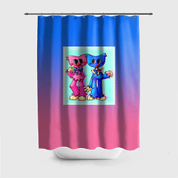 Шторка для душа Хагги Вагги и Кисси Мисси, цвет: 3D-принт