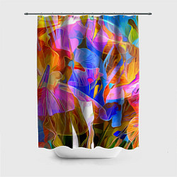 Шторка для душа Красочный цветочный паттерн Лето Colorful floral p, цвет: 3D-принт