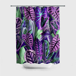 Шторка для душа Цветы Яркие Тропики, цвет: 3D-принт