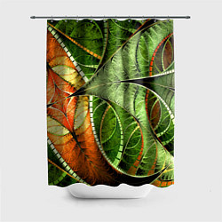 Шторка для душа Растительный абстрактный фрактальный паттерн Veget, цвет: 3D-принт