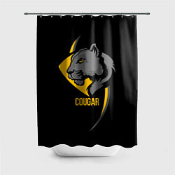 Шторка для душа Cougar - пума, цвет: 3D-принт