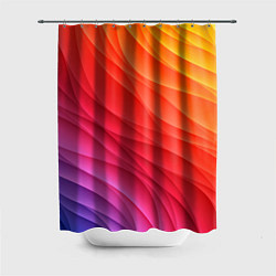 Шторка для ванной Разноцветные цифровые волны