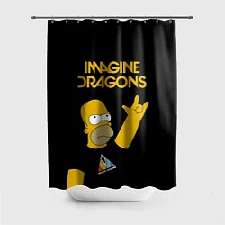 Шторка для душа Imagine Dragons Гомер Симпсон Рокер, цвет: 3D-принт