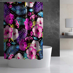 Шторка для душа Floral pattern Summer night Fashion trend, цвет: 3D-принт — фото 2