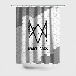 Шторка для душа Watch Dogs Glitch на темном фоне FS, цвет: 3D-принт