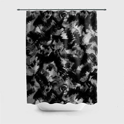 Шторка для душа Черно-белый абстрактный камуфляж, цвет: 3D-принт