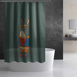 Шторка для душа Задумчивый кролик, цвет: 3D-принт — фото 2