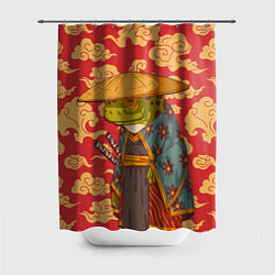 Шторка для душа Старая самурайская лягуха, цвет: 3D-принт