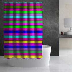 Шторка для душа Multicolored neon bright stripes, цвет: 3D-принт — фото 2