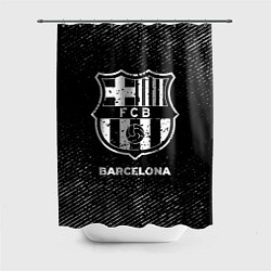 Шторка для душа Barcelona с потертостями на темном фоне, цвет: 3D-принт