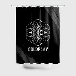 Шторка для душа Coldplay Glitch на темном фоне, цвет: 3D-принт