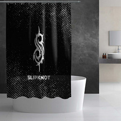 Шторка для душа Slipknot с потертостями на темном фоне, цвет: 3D-принт — фото 2