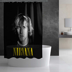 Шторка для душа Nirvana - Kurt Donald Cobain, цвет: 3D-принт — фото 2