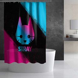 Шторка для душа Stray - Neon Gradient, цвет: 3D-принт — фото 2