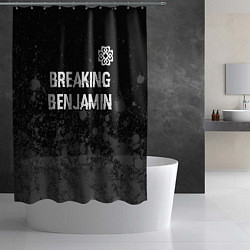 Шторка для душа Breaking Benjamin glitch на темном фоне: символ св, цвет: 3D-принт — фото 2