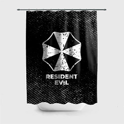 Шторка для душа Resident Evil с потертостями на темном фоне, цвет: 3D-принт