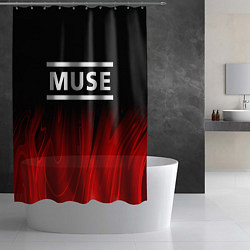 Шторка для душа Muse red plasma, цвет: 3D-принт — фото 2