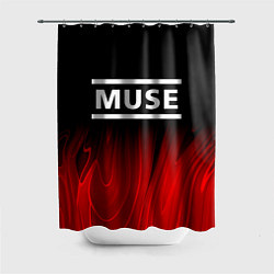 Шторка для душа Muse red plasma, цвет: 3D-принт