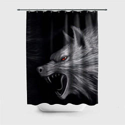 Шторка для душа Агрессивный волк, цвет: 3D-принт