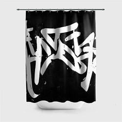 Шторка для душа Иероглифы в стиле граффити, цвет: 3D-принт