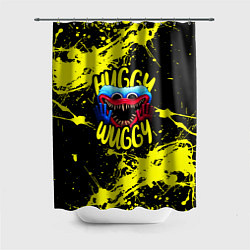 Шторка для душа Хагги Вагги желтые брызги краски, цвет: 3D-принт