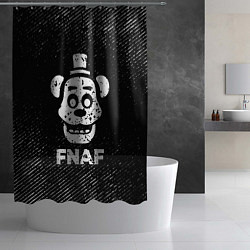 Шторка для душа FNAF с потертостями на темном фоне, цвет: 3D-принт — фото 2