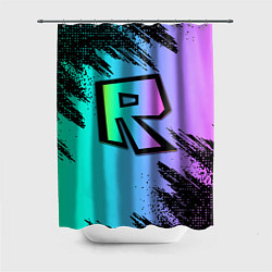 Шторка для душа Roblox neon logo, цвет: 3D-принт
